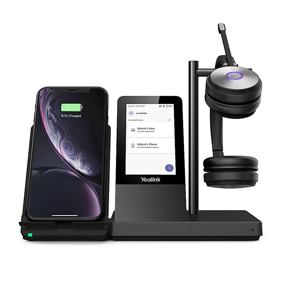 Yealink Dual Teams DECT Wireless Headset, Black, YEA-WH66-DUAL-TEAM