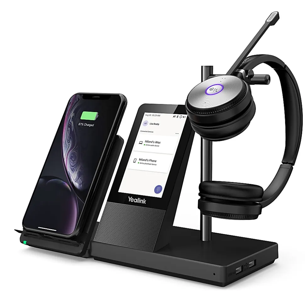 Yealink Dual Teams DECT Wireless Headset, Black, YEA-WH66-DUAL-TEAM