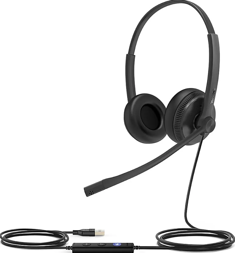 Yealink Dual Teams USB Wired Headset, Black, YEA-UH34-DUAL-TEAM