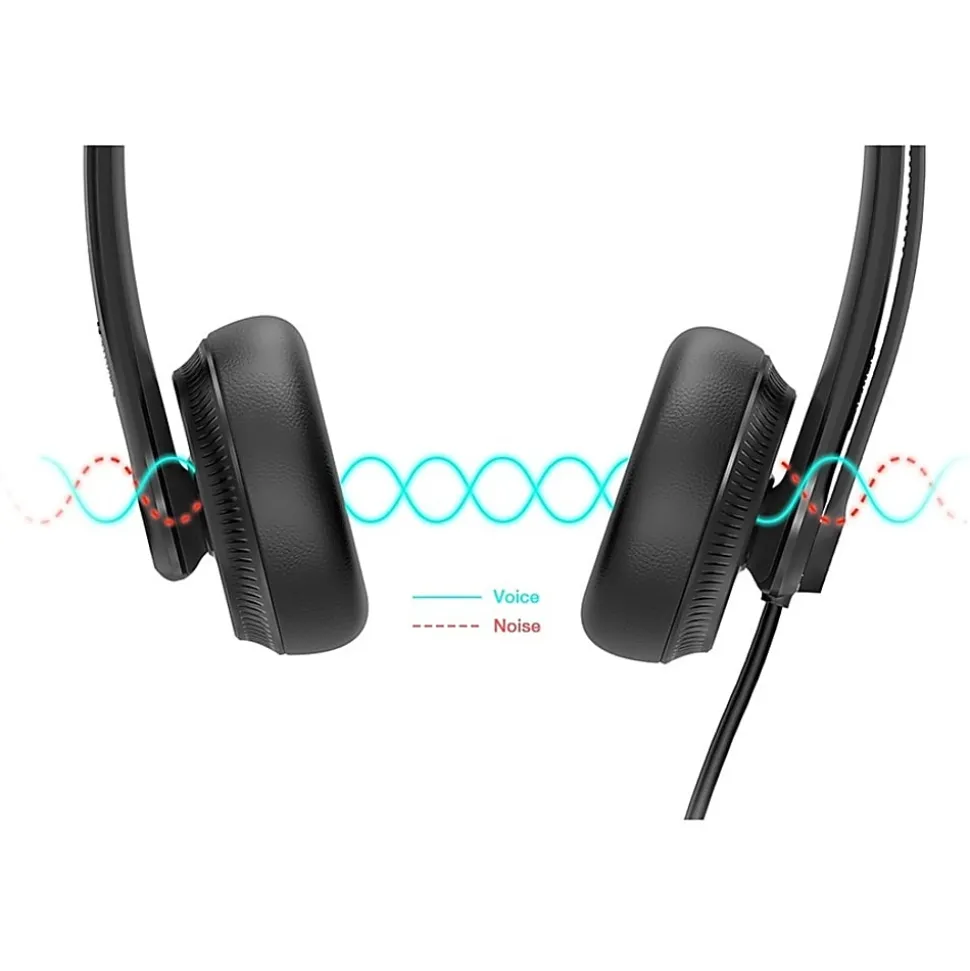 Yealink Dual UC USB Wired Headset, Black, YEA-UH34-DUAL-UC