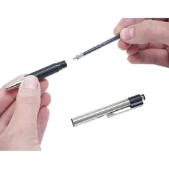 Zebra® Pen BCA F-301 Ballpoint Pens, Pack Of 2, Fine Point, 0.7 mm, Silver Barrel, Black Ink