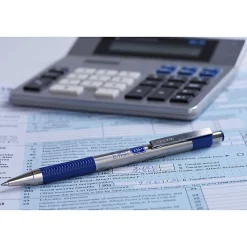 Zebra® Pen BCA F-301 Ballpoint Pens, Pack Of 2, Fine Point, 0.7 mm, Silver Barrel, Black Ink