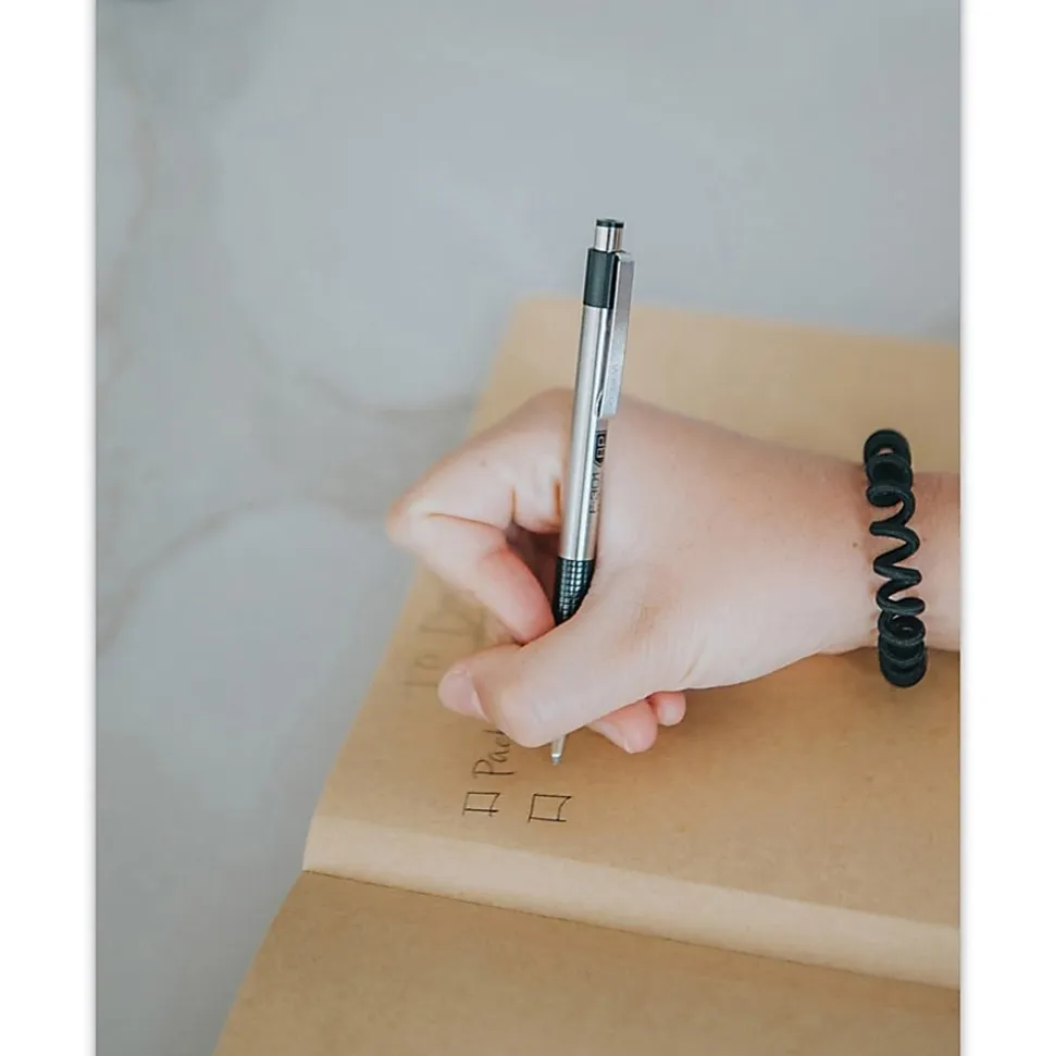 Zebra® Pen BCA F-301 Ballpoint Pens, Pack Of 2, Fine Point, 0.7 mm, Silver Barrel, Black Ink