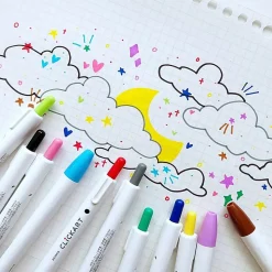 ZebraĀ® Pen ClickArtĀ® Retractable Marker Pens, Fine Point, 0.6 mm, Assorted Ink Colors, Pack Of 12 Pens