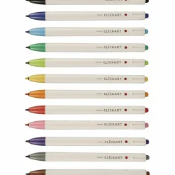 Zebra® Pen ClickArt® Retractable Marker Pens, Fine Point, 0.6 mm, Assorted Ink Colors, Pack Of 12 Pens
