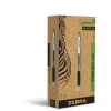 Zebra® Pen Eco Jimnie® Clip Retractable Ballpoint Pens, Pack Of 12, Medium Point, 1.0 mm, Black Barrel, Black Ink