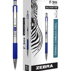 Zebra Pen F-301 Stainless Steel Ballpoint Pens - Fine Pen Point - 0.7 mm Pen Point Size - Refillable - 27120