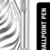 Zebra® Pen F-701 Stainless Steel Retractable Ballpoint Pen, Fine Point, 0.7 mm, Silver Barrel, Black Ink