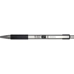 Zebra® Pen G-301® Retractable Gel Pens, Pack Of 2, Medium Point, 0.7 mm, Silver Barrel, Black Ink