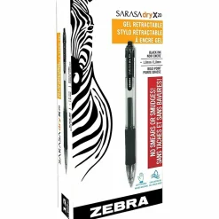 Zebra® Pen SARASA® Retractable Gel Pens, Pack Of 12, Bold Point, 1.0 mm, Clear Barrel, Black Ink