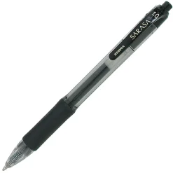Zebra® Pen SARASA® Retractable Gel Pens, Pack Of 12, Bold Point, 1.0 mm, Clear Barrel, Black Ink