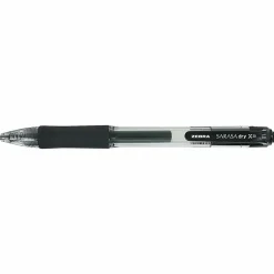 Zebra® Pen SARASA® Retractable Gel Pens, Pack Of 12, Bold Point, 1.0 mm, Clear Barrel, Black Ink