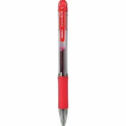 Zebra® Pen SARASA® X20 Retractable Gel Pens, Pack Of 12, Medium Point, 0.7 mm, Translucent Barrel, Red Ink