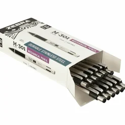 Zebra® Pen STEEL 3 Series M-301 Mechanical Pencils, Pack Of 12, Fine Point, 0.5 mm, Black Barrel