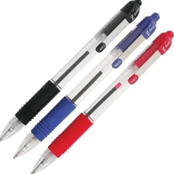 Zebra® Pen Z-Grip® Retractable Ballpoint Pens, Pack Of 24, Medium Point, 1.0 mm, Translucent Barrel, Assorted Ink Colors