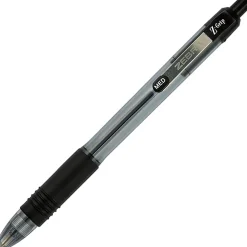 Zebra® Pen Z-Grip® Retractable Ballpoint Pens, Pack Of 24, Medium Point, 1.0 mm, Clear Barrel, Black Ink