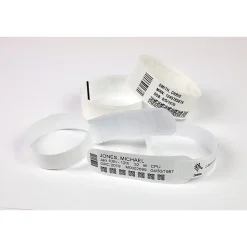 Zebra® Polypropylene Wristband, 1" x 11", White, 300 Per Roll, Case Of 6 Rolls