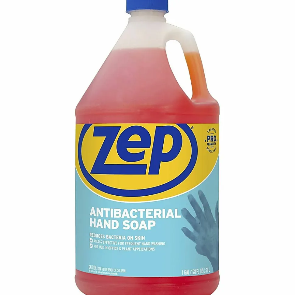 Zep Antibacterial Hand Soap, 1 Gallon, Unscented, Carton Of 4 Bottles